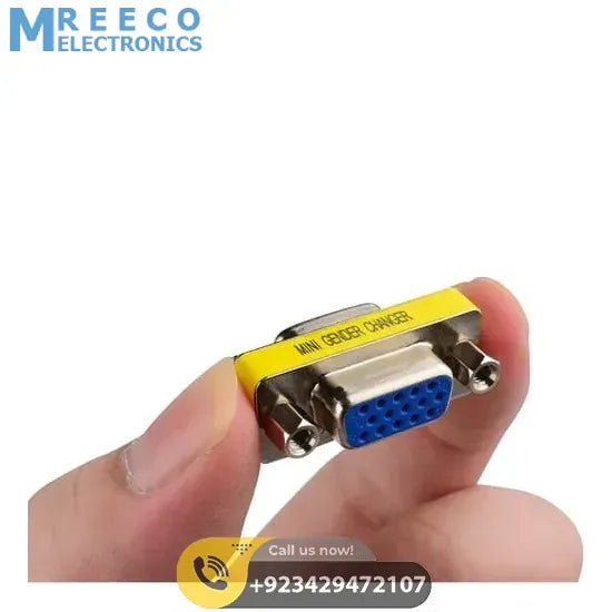 VGA Mini Gender Changer HD15 Female To Female VGA Coupler Cable Adapter - Top View