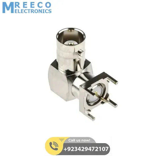 BNC Female Connector PCB Mount Right Angle 50Ω - Back View