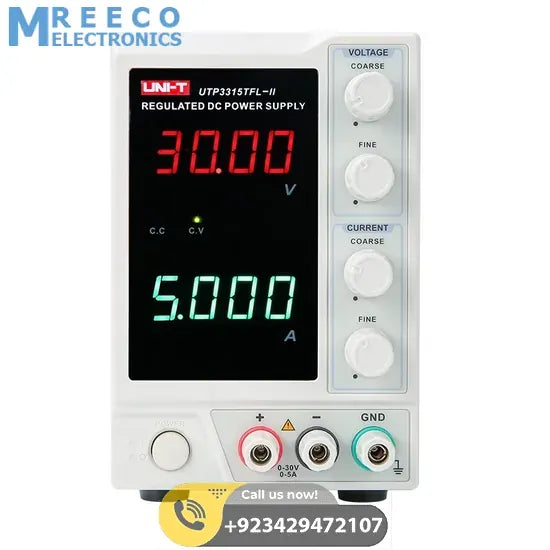 UNI-T UTP3315TFL-II 30V 5A Variable DC Power Supply - Front View