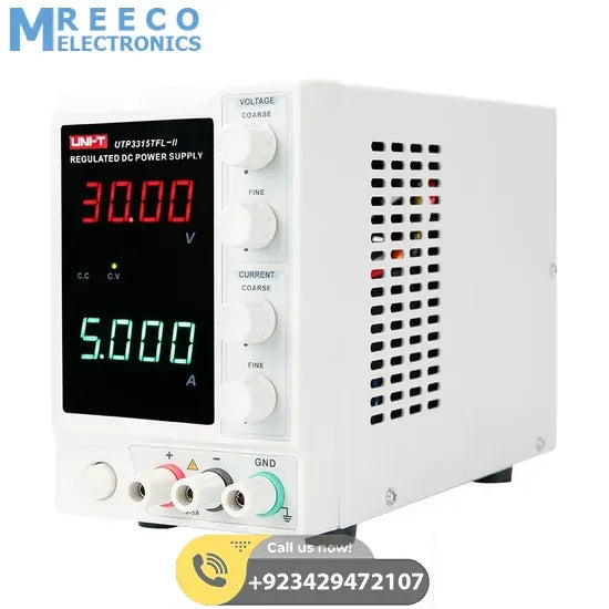 UNI-T UTP3315TFL-II 30V 5A Variable DC Power Supply - Side View