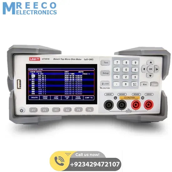 UNI-T UT3516 DC Resistance Tester Microohmmeter - Front View