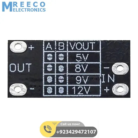 UPS circuit for internet Router 5v 9v 12 dc output AL253 Mini Converter Boost Step PTCL D link TP link - Top View