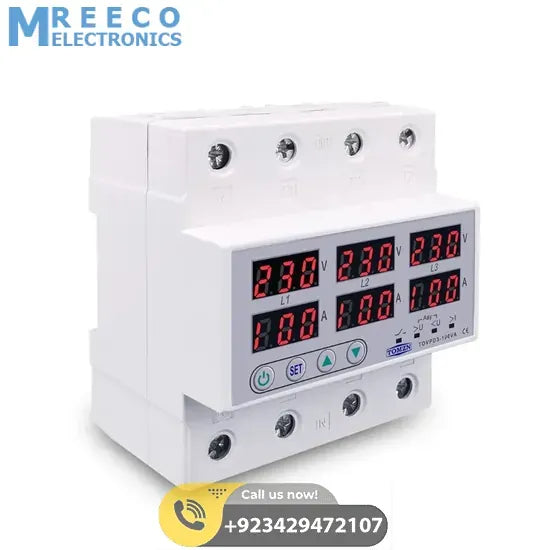TOMZN Three Phase Voltage and Current Protector TOVPD3-100VA in Pakistan - Side View