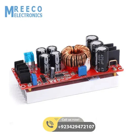 1200W 20A DC Converter Boost Step-up Power Supply Module IN 8-60V OUT 12-83V - Back View