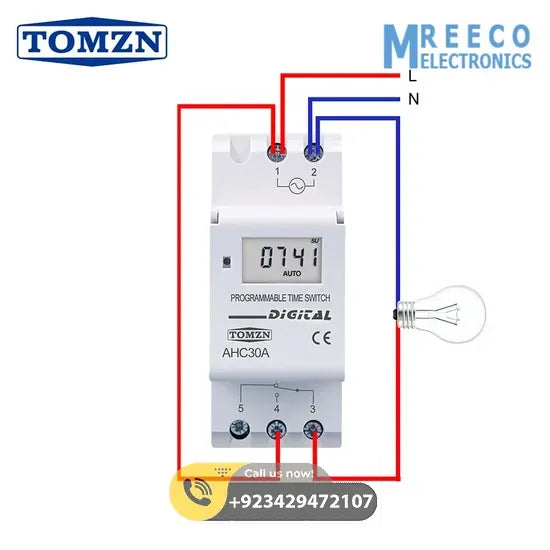 TOMZN AHC30A Weekly Programmable Digital TIME SWITCH in Pakistan - Back View