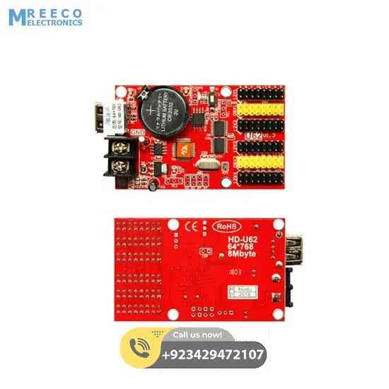 HD U62 LED Control Card with USB Port - Side View