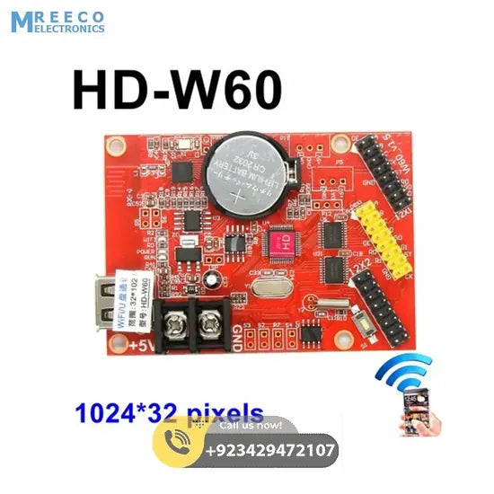 HD-W60 LED Control Card with Wifi LED controller card - Front View