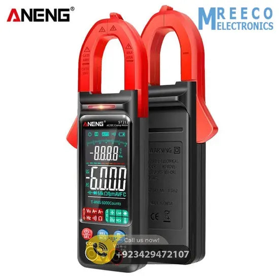 ANENG ST212 Digital DC/AC Clamp Meter Current 400A Amp Multimeter Large Color Screen - Side View