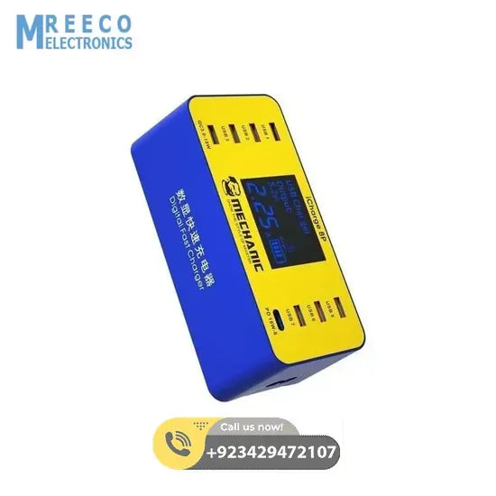 Mechanic iCharge 8P / 8S QC 3.0 Multi-port Smart Fast Charger with Digital Display - Back View