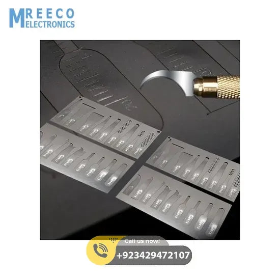 Mechanic iMAX 9 NAND CPU IC Glue Remover Blade Edge Glue Scraper Ultra Thin Knife 20IN1 BLADE SET - Back View