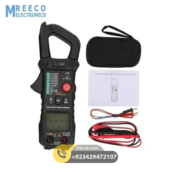 ET8201 600A 600V AC Clamp Meter Intelligent Automatic Identification High Accuracy Multimeter Ammeter - Front View