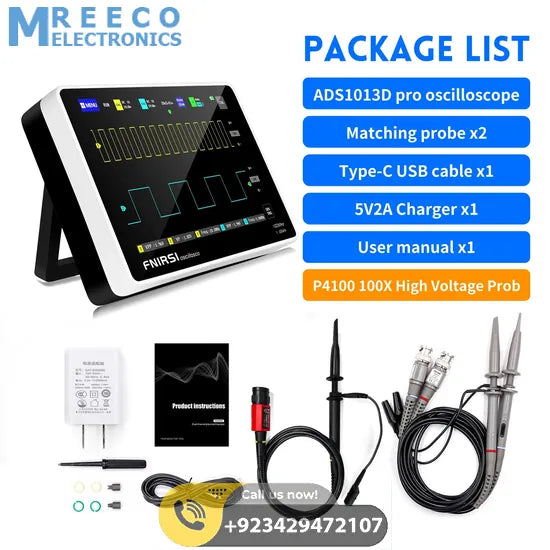 FNIRSI® 1013D Tablet Dual Channel 100MHz 1GS/s Touchable Panel Oscilloscope