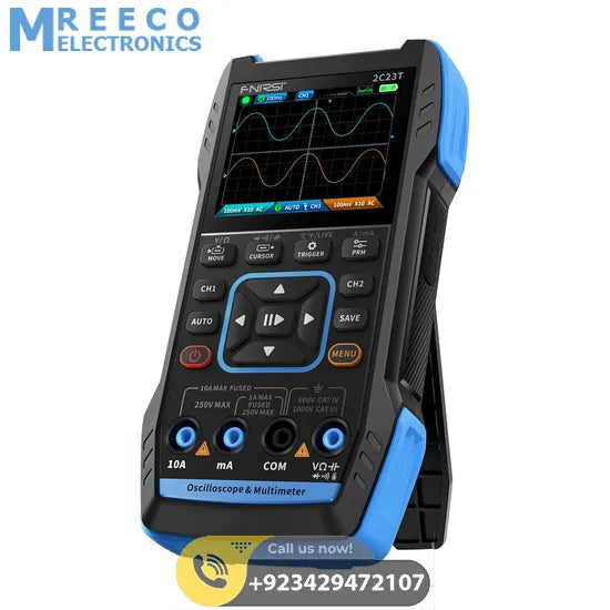FNIRSI® 2C23T Handheld Dual Channel 3-in-1 10MHz 50MS/s Oscilloscope Multimeter DDS Function Generator