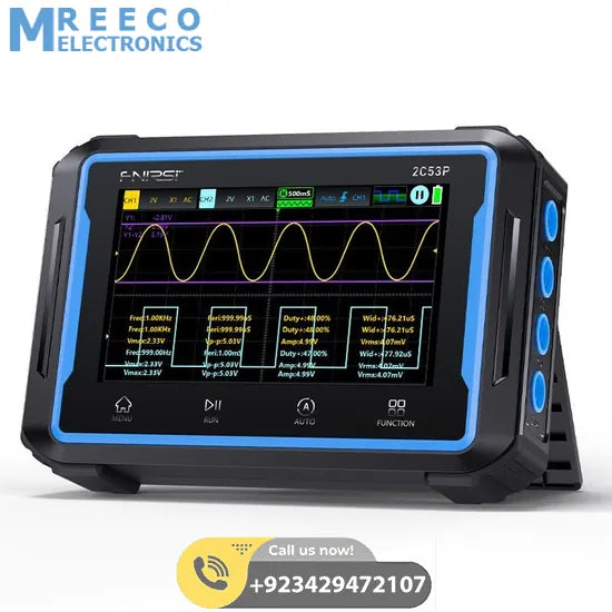 FNIRSI® 2C53P 3-IN-1 50MHz 250MS/s Dual Channel Tablet Touchable Oscilloscope Multimeter DDS Generator