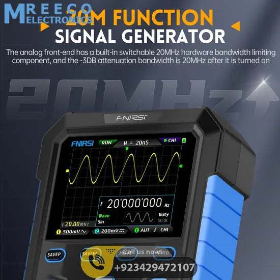 FNIRSI® DPOX180H 2-IN-1 Dual Channel 180MHz 500MS/s Digital Phosphor Oscilloscope Signal Generator