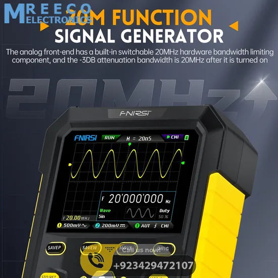 FNIRSI® DPOX180H 2-IN-1 Dual Channel 180MHz 500MS/s Digital Phosphor Oscilloscope Signal Generator