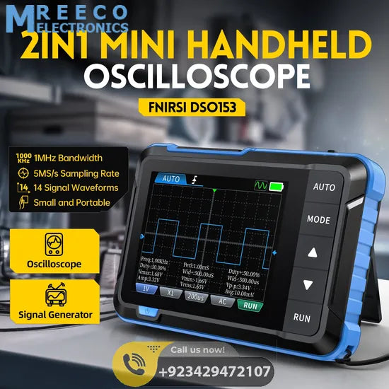 FNIRSI® DSO-153 2-IN-1 Mini 1MHz 5MS/s Digital Oscilloscope Waveform Generator