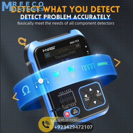 FNIRSI® DSO-TC3 3-IN-1 Handheld 500KHz 10MS/s Digital Oscilloscopes Signal Generator Transistor Tester