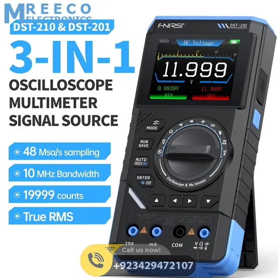 FNIRSI® DST-210 / DST-201 Handheld 3-IN-1 Multimeter Oscilloscope Signal Generator