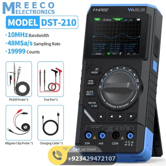 FNIRSI® DST-210 / DST-201 Handheld 3-IN-1 Multimeter Oscilloscope Signal Generator