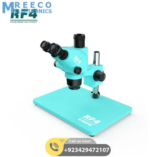 RF4 RF-6565TVP TRINOCULAR STEREO MICROSCOPE WITH BIG BASE 6.5X~65X ZOOM - 3D CONTINUOUS ZOOM