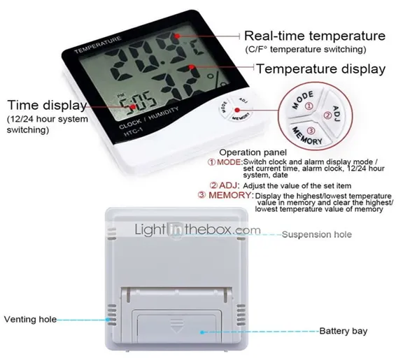 HTC-1 Temperature Humidity Meter Digital Hygrometer