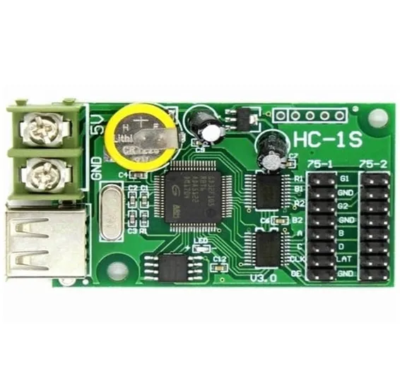 P10 RGB Controller HC-1S Full Color RGB LED Control card With 2*hub75b Port