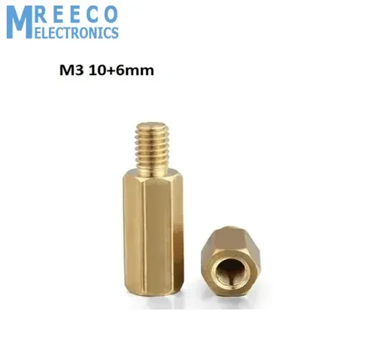 M3 10+6mm Male-Female Brass Hex Standoffs PCB Spacer Pillar