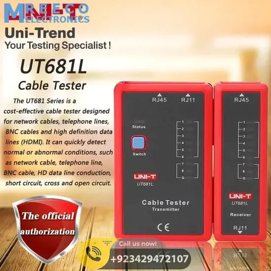 UNI T Network Wire Cable Tester UT681L - Back View