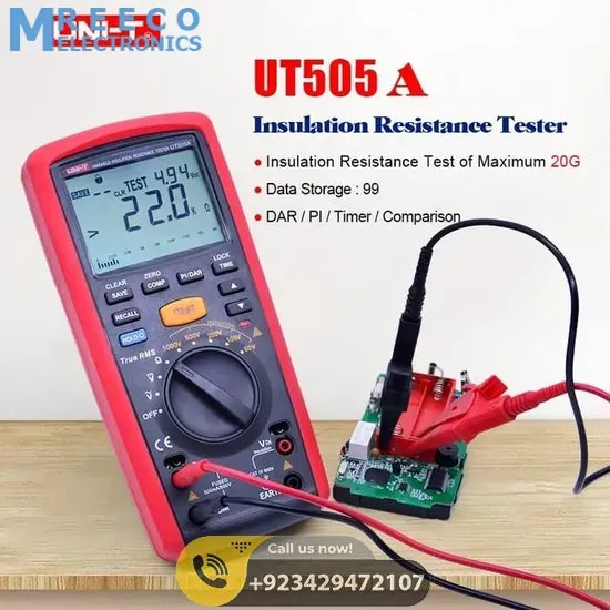 UNI T UT505A Handheld Insulation Resistance Meter - Top View