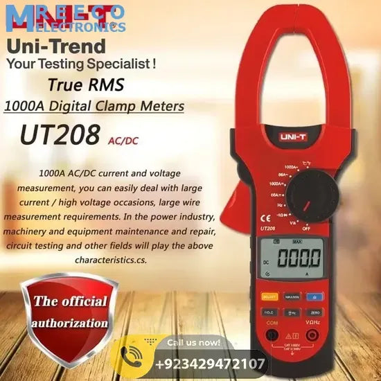 Digital Clamp Multimeter UNI T UT208 - Side View