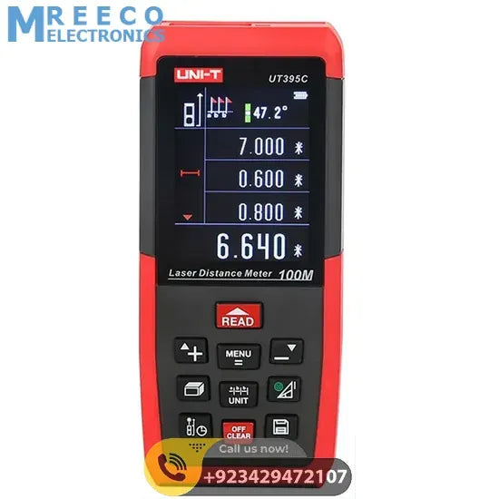UNI T Digital Laser Distance Meter UT395C - Front View