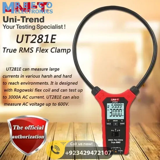 True RMS Flex Clamp Meter UNI T UT281E - Side View