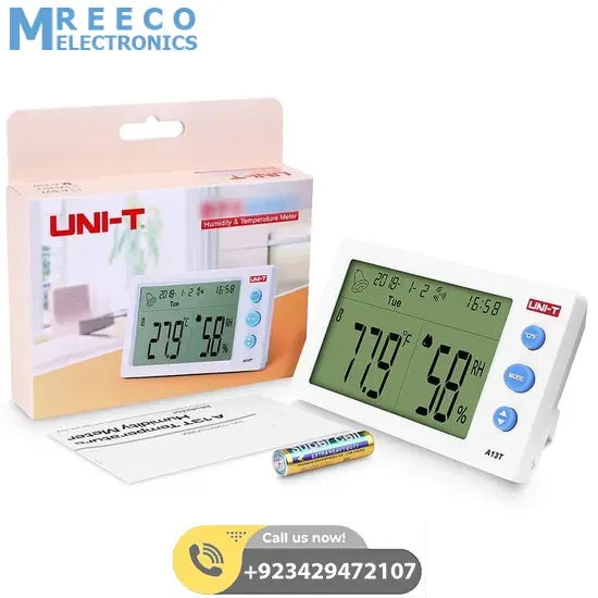 UNI T A13T Temperature Humidity Meter - Side View