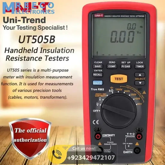 UNI T UT505B Handheld Insulation Resistance Tester - Bottom View