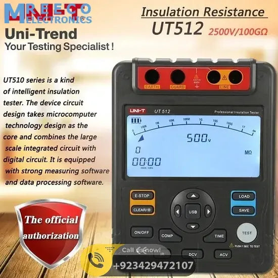 UNI T Insulation Resistance Tester UT512 - Back View