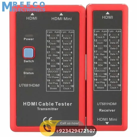 UNI T HDMI/Mini-HDMI Data Cable Tester UT681HDMI - Front View