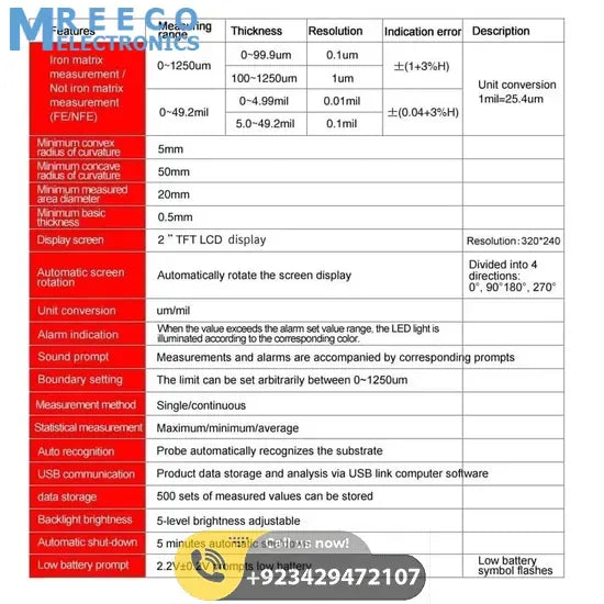 UNI T UT343D Coating Thickness Gauge Meter Tester - Close-up
