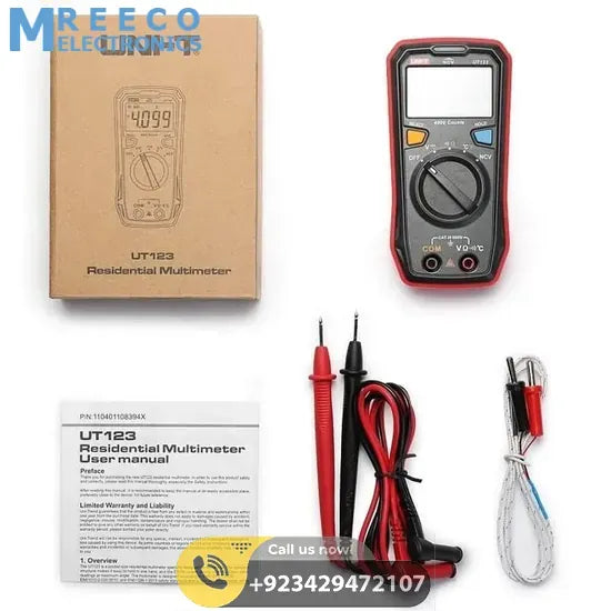 UNI T UT123 Residential Digital Multimeter - Side View