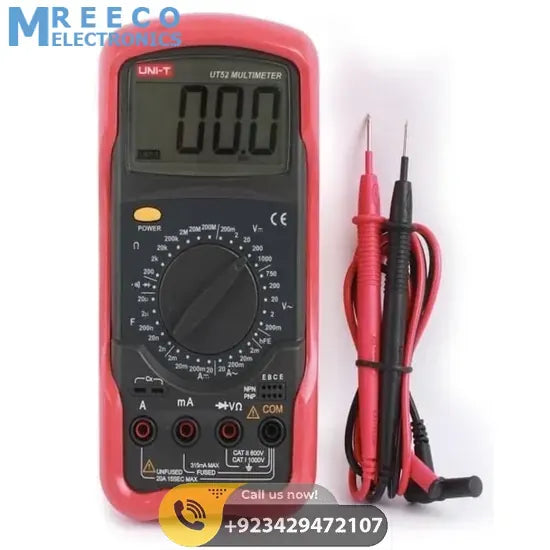 UNI T UT52 Standard Digital Multimeter - Side View