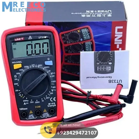 UNI T Palm Size Multimeter UT33B+ - Front View