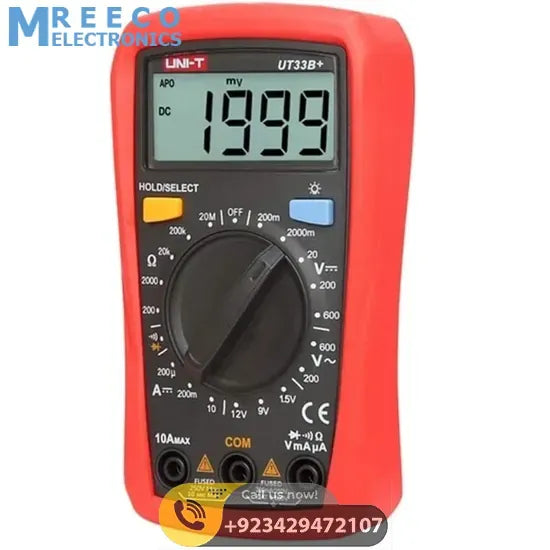 UNI T Palm Size Multimeter UT33B+ - Side View