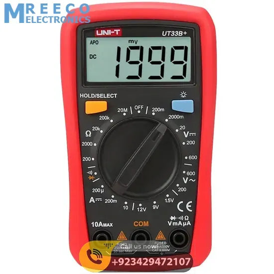 UNI T Palm Size Multimeter UT33B+ - Angle View