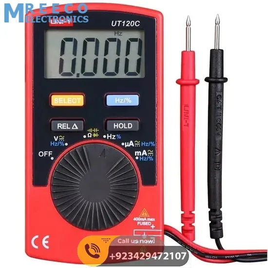 UNI T Pocket Size Digital Multimeter UT120C - Side View