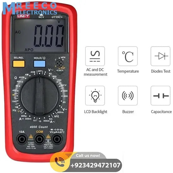 UNI T Digital Multimeter UT39C+ - Bottom View