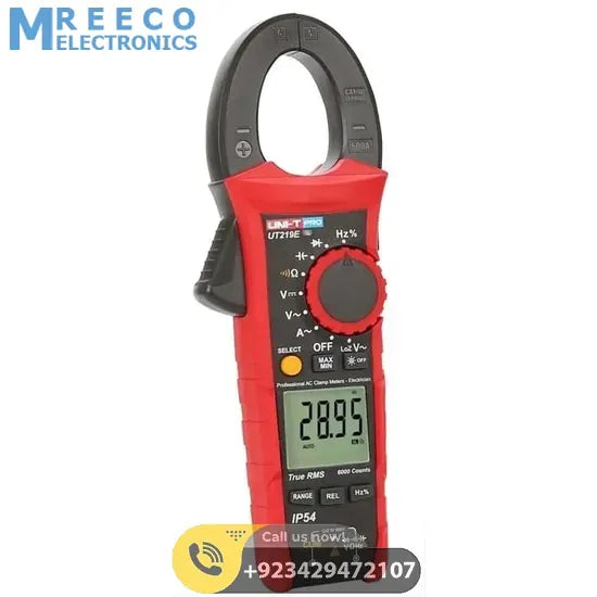 UNI T UT219E True RMS AC DC Clamp Meter 600A - Side View