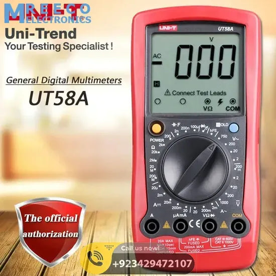 General Digital Multimeter UNI T UT58A - Side View
