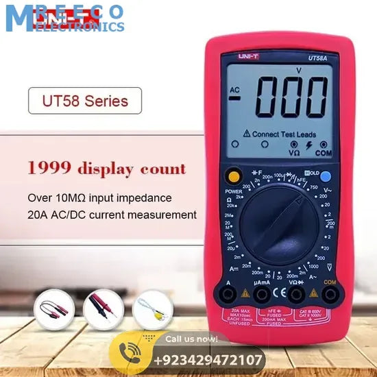 General Digital Multimeter UNI T UT58A - Back View
