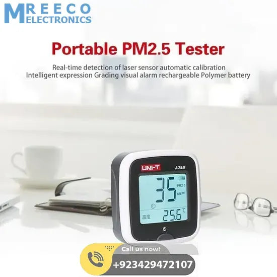 UNI T Air Quality Meter PM2.5 A25M - Side View