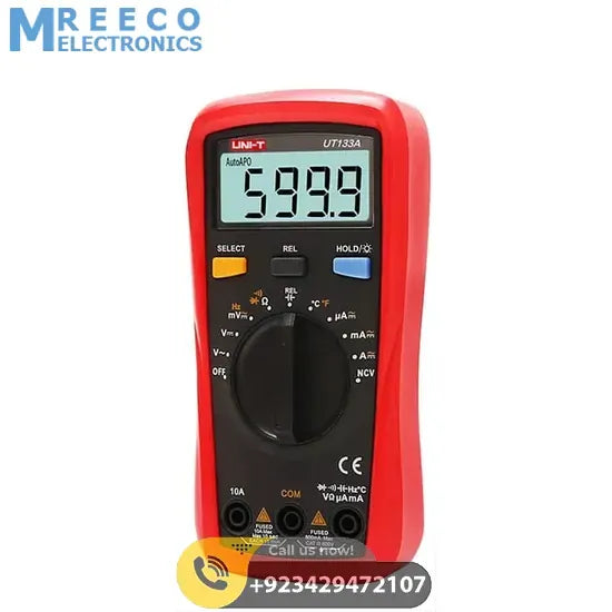 UNI T Palm Size Digital Multimeter UT133A - Side View
